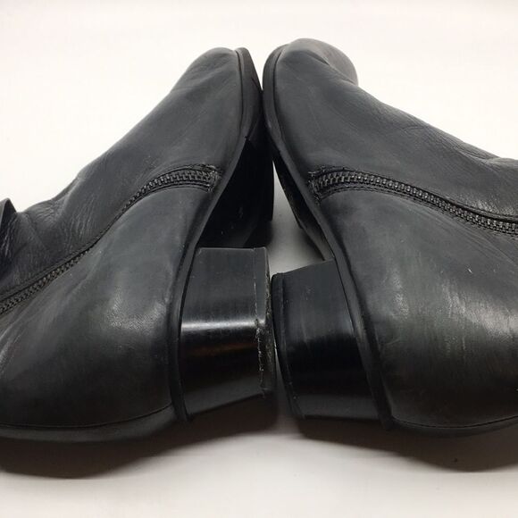 Regarde Le Ciel Stefany 333 Metallic Dark Gray Leather Heeled Ankle Boots Sz 41 - Picture 9 of 16